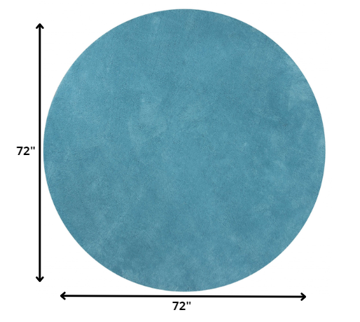 6' Highlighter Blue Round Indoor Shag Rug