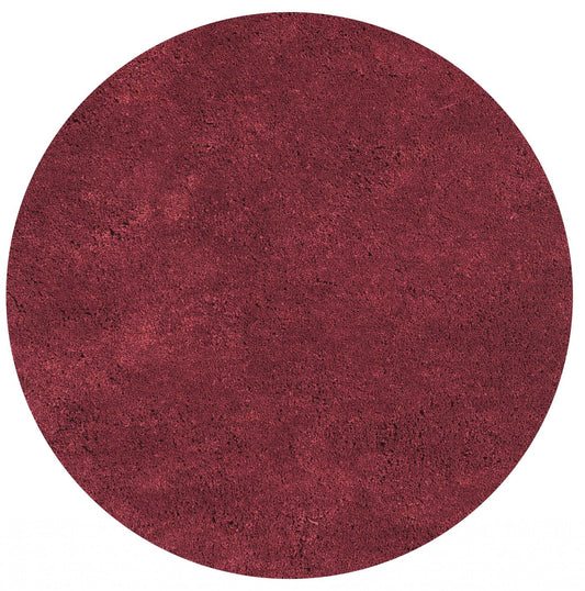 6' Round  Polyester Red Area Rug