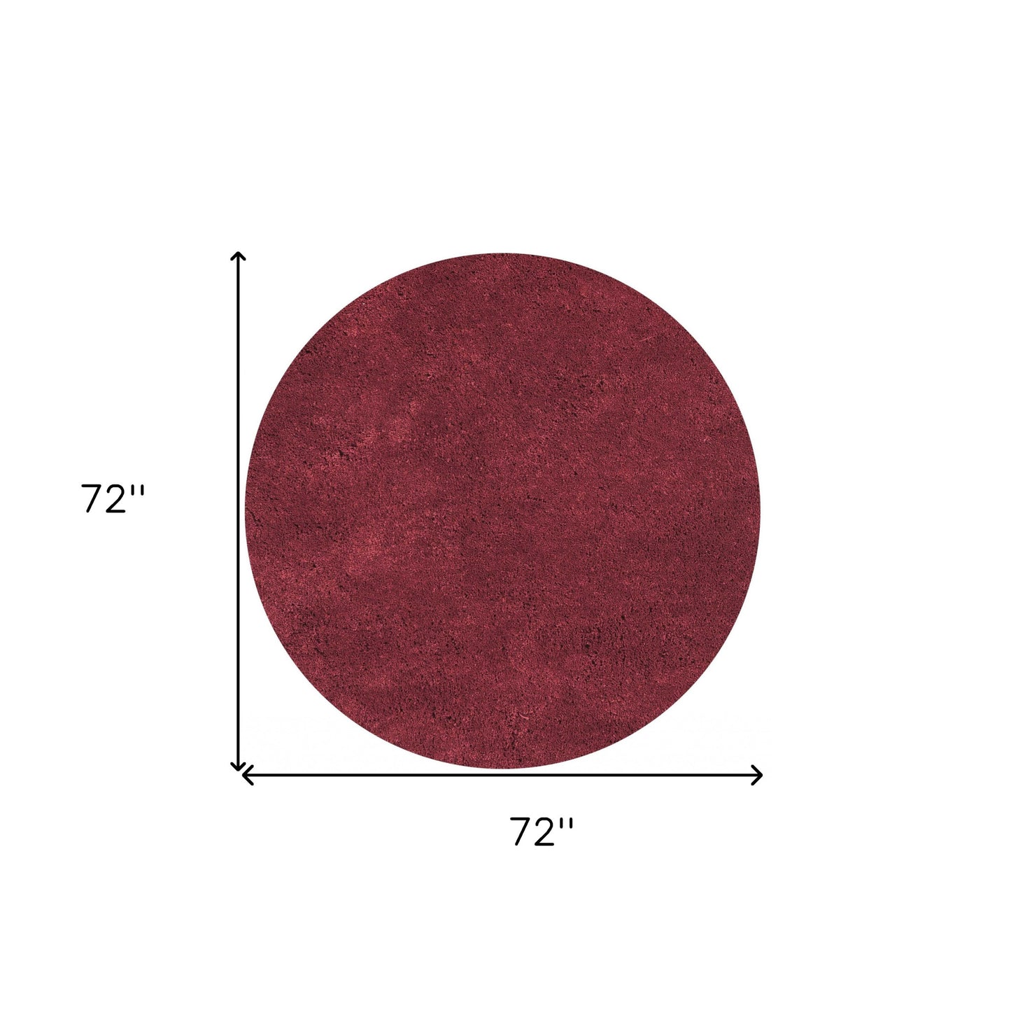 6' Round  Polyester Red Area Rug