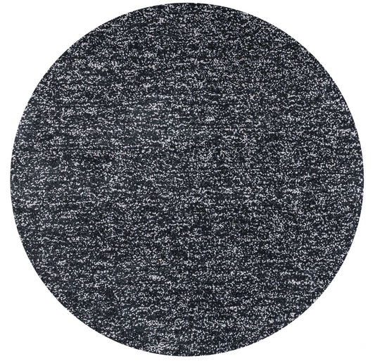 6' Round Black Heather Plain Indoor Area Rug