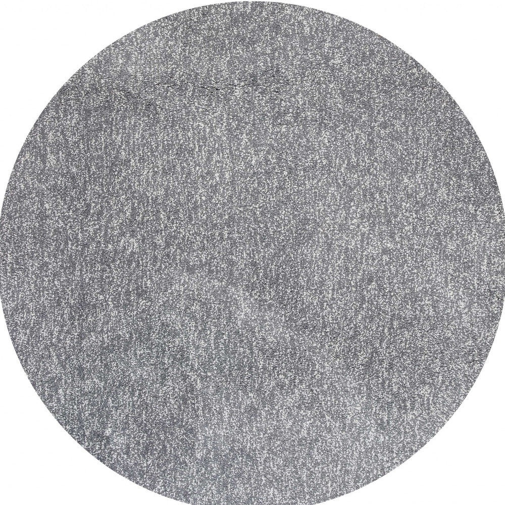 6' Round Grey Heather Plain Indoor Area Rug