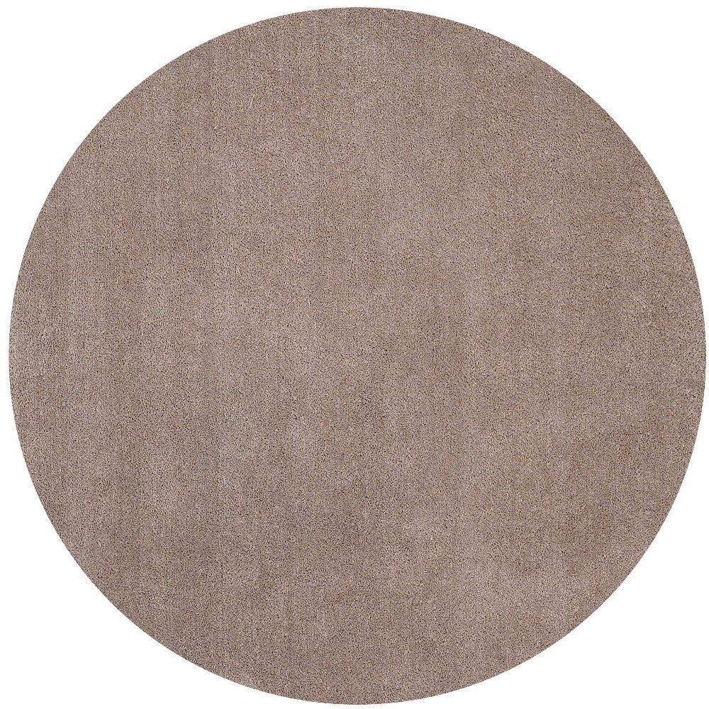 6' Round Beige Plain Indoor Area Rug