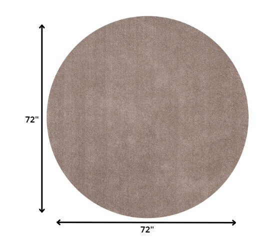 6' Round Beige Plain Indoor Area Rug