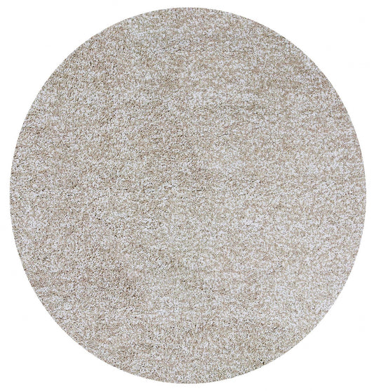 6' Ivory Heather Round Indoor Shag Rug