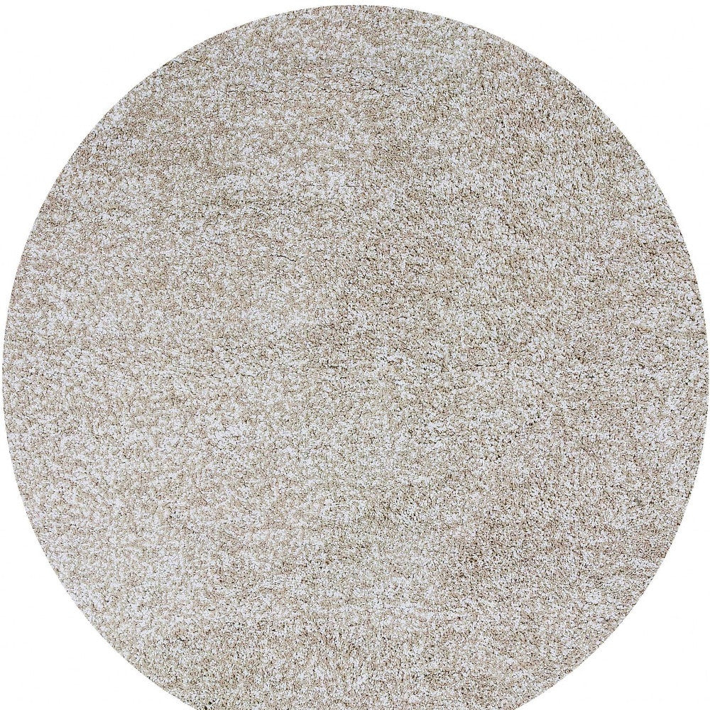 6' Ivory Heather Round Indoor Shag Rug