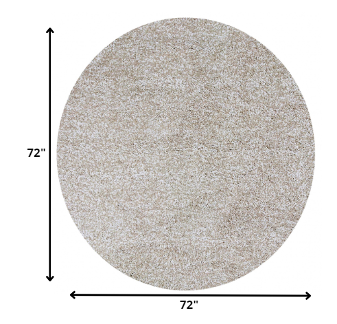 6' Ivory Heather Round Indoor Shag Rug