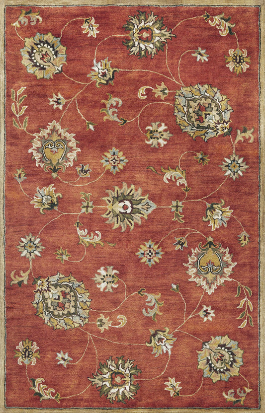 5' X 8' Sienna Floral Vine Wool Indoor Area Rug