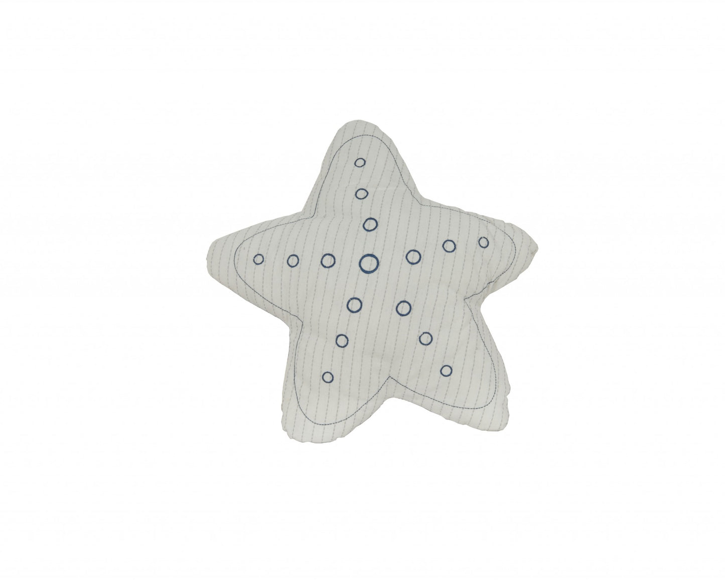 White With Blue Three Dimensional Star Shaped Pillow