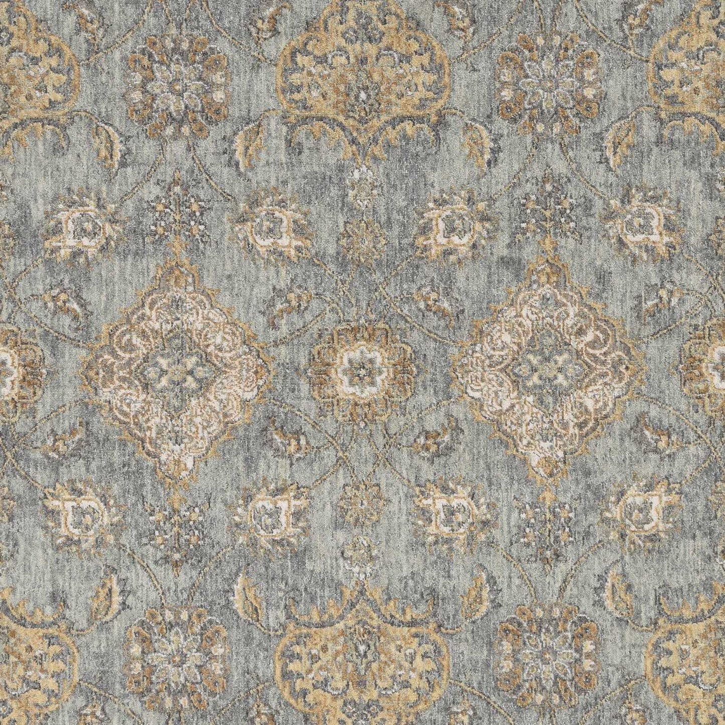 5'X8' Sage Green Machine Woven Traditional Indoor Area Rug