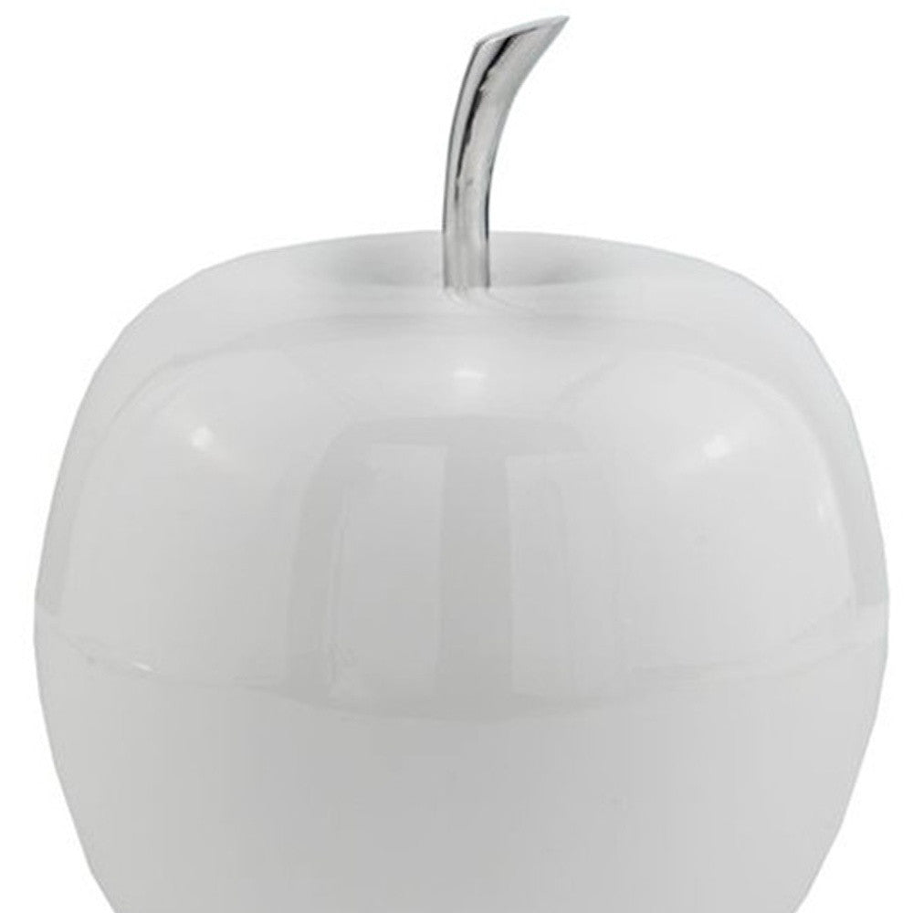 White Coated Mini Apple Shaped Aluminum Accent Home Decor