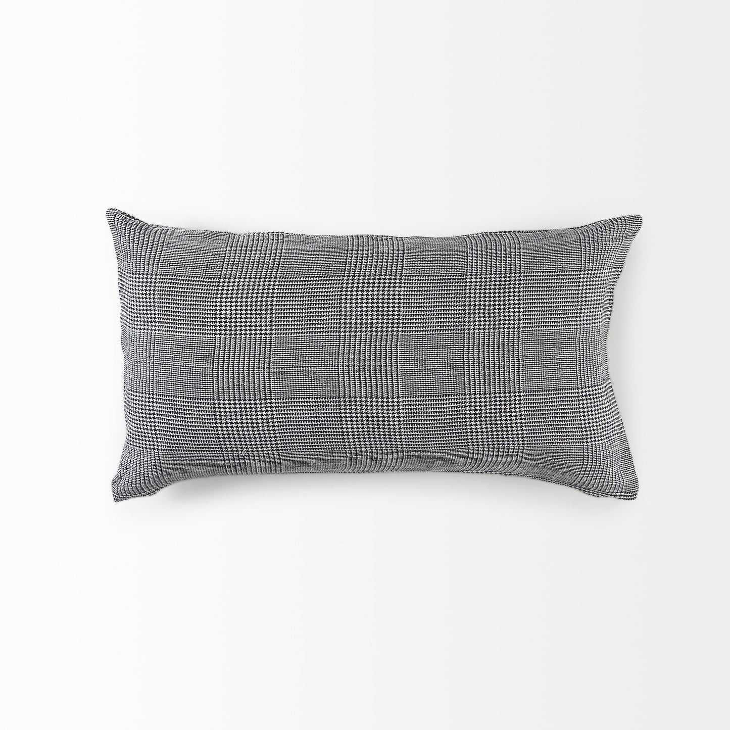 White And Black Pattern Lumbar Throw Pillow Cover