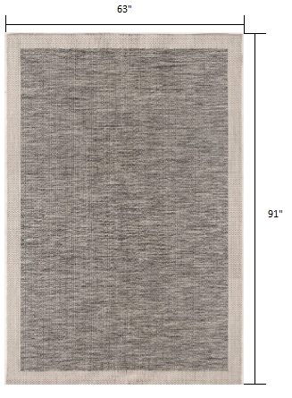 5’ X 8’ Sand And Gray Distressed Border Area Rug