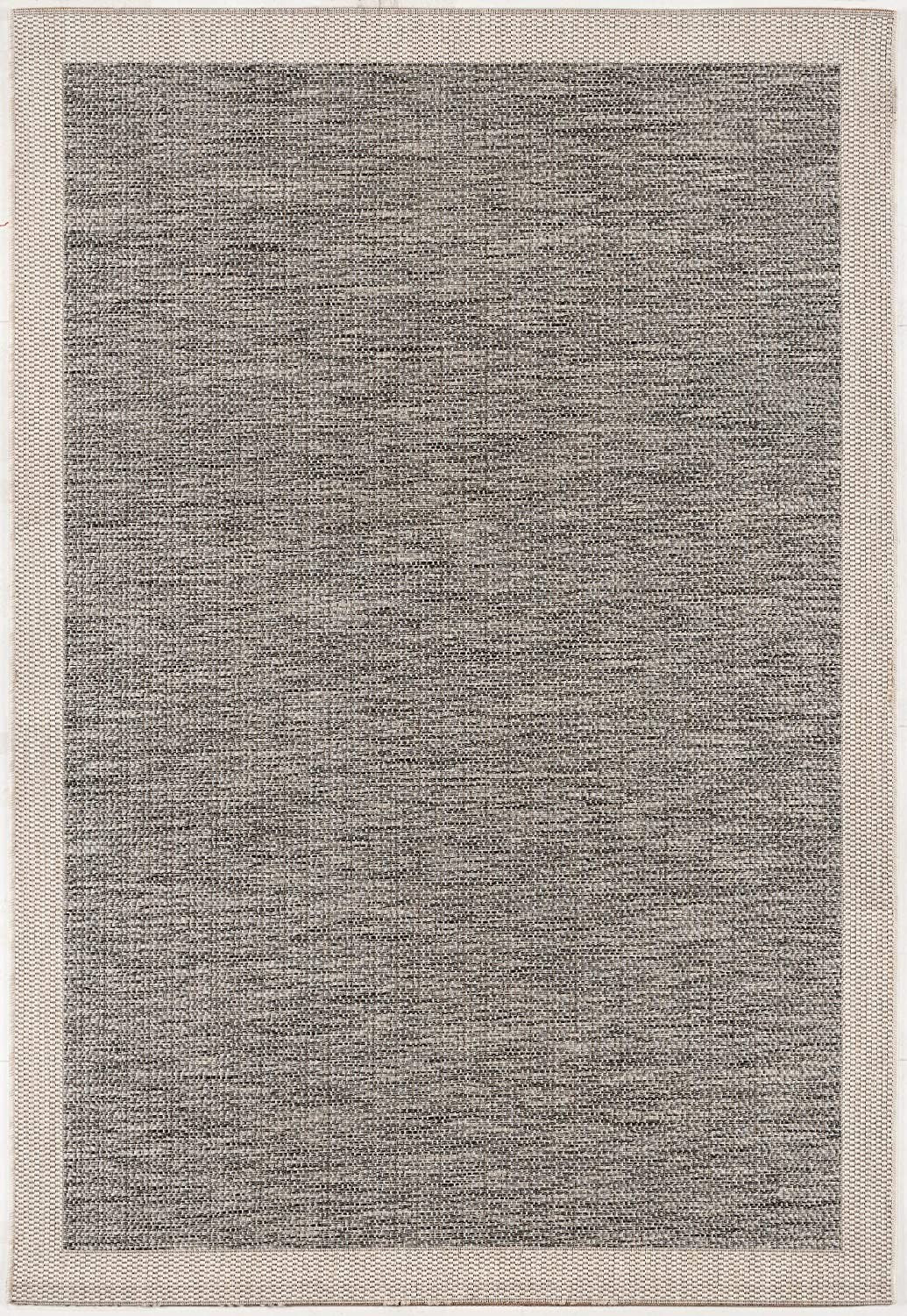 5’ X 8’ Sand And Gray Distressed Border Area Rug