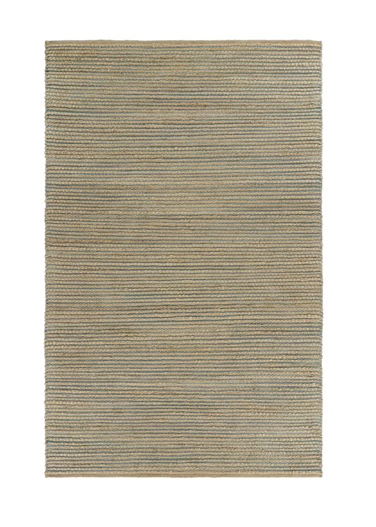 5’ x 8’ Tan and Blue Undertone Striated Area Rug