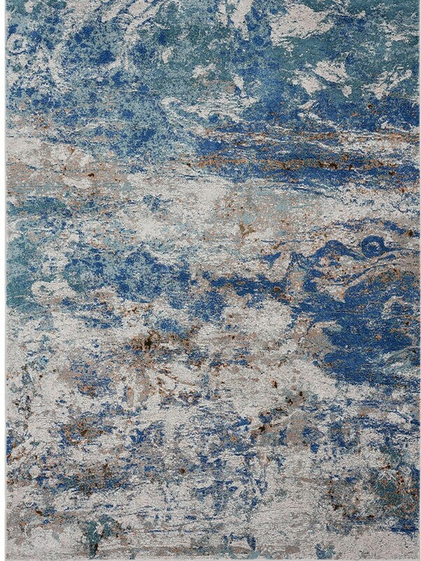 5’ x 8’ Blue and Gray Abstract Earth Area Rug