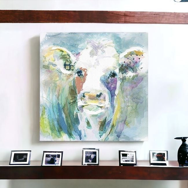 Watercolor Cow Unframed Print Wall Art