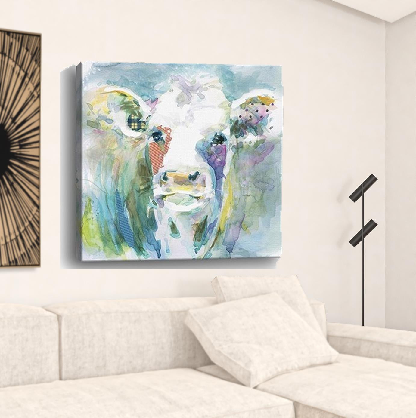 Watercolor Cow Unframed Print Wall Art