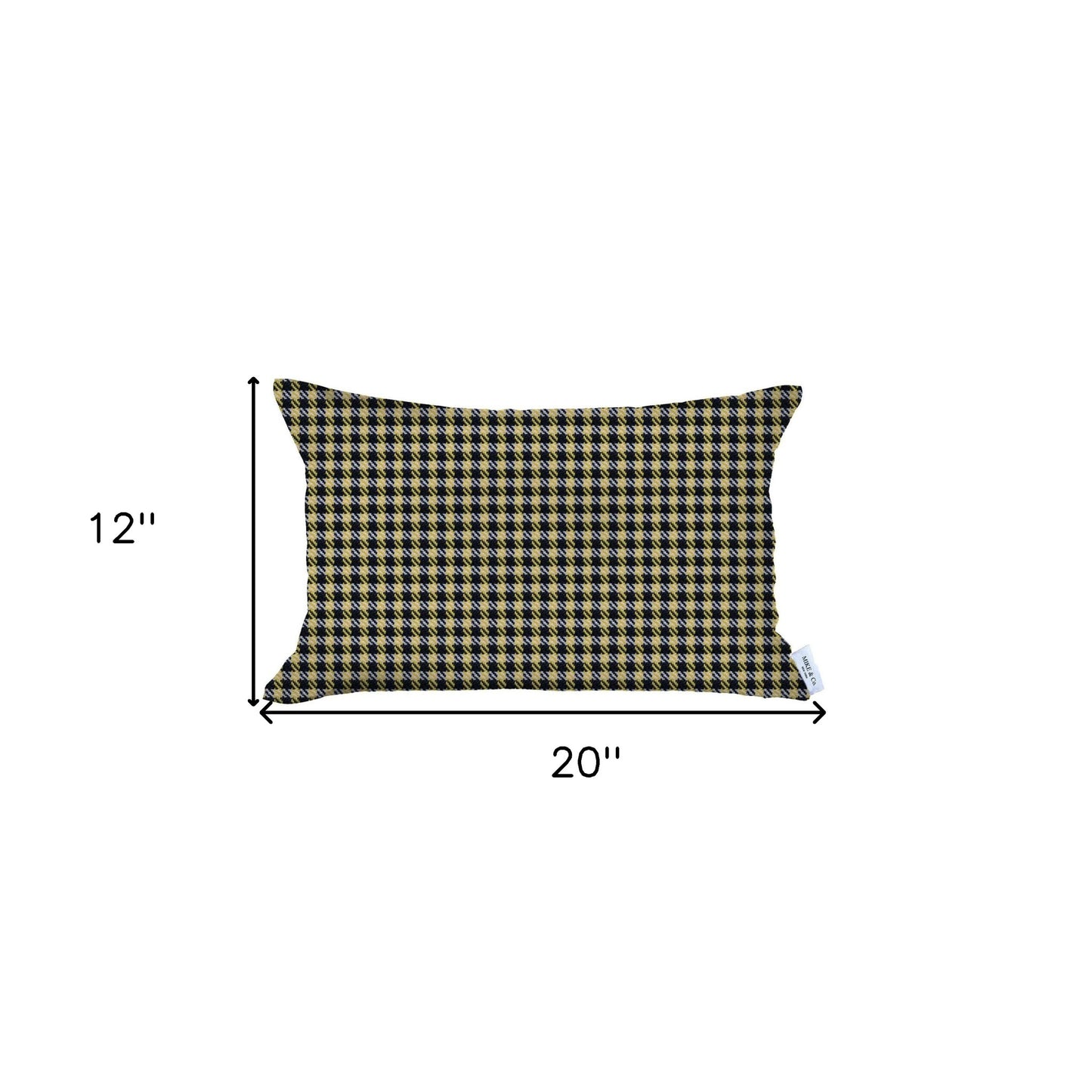 Yellow Houndstooth Lumbar Throw Pillow