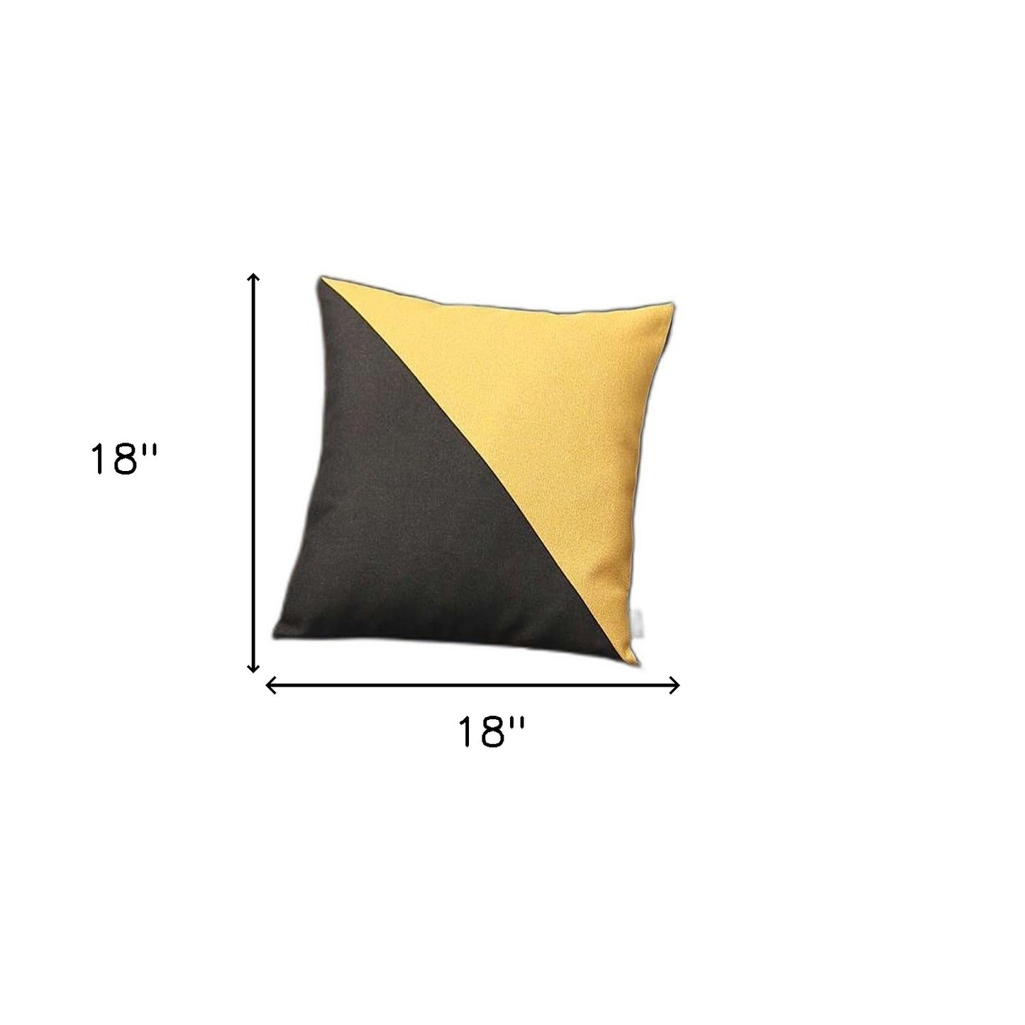 Yellow and Black Diagonal Decorative Throw Pillow