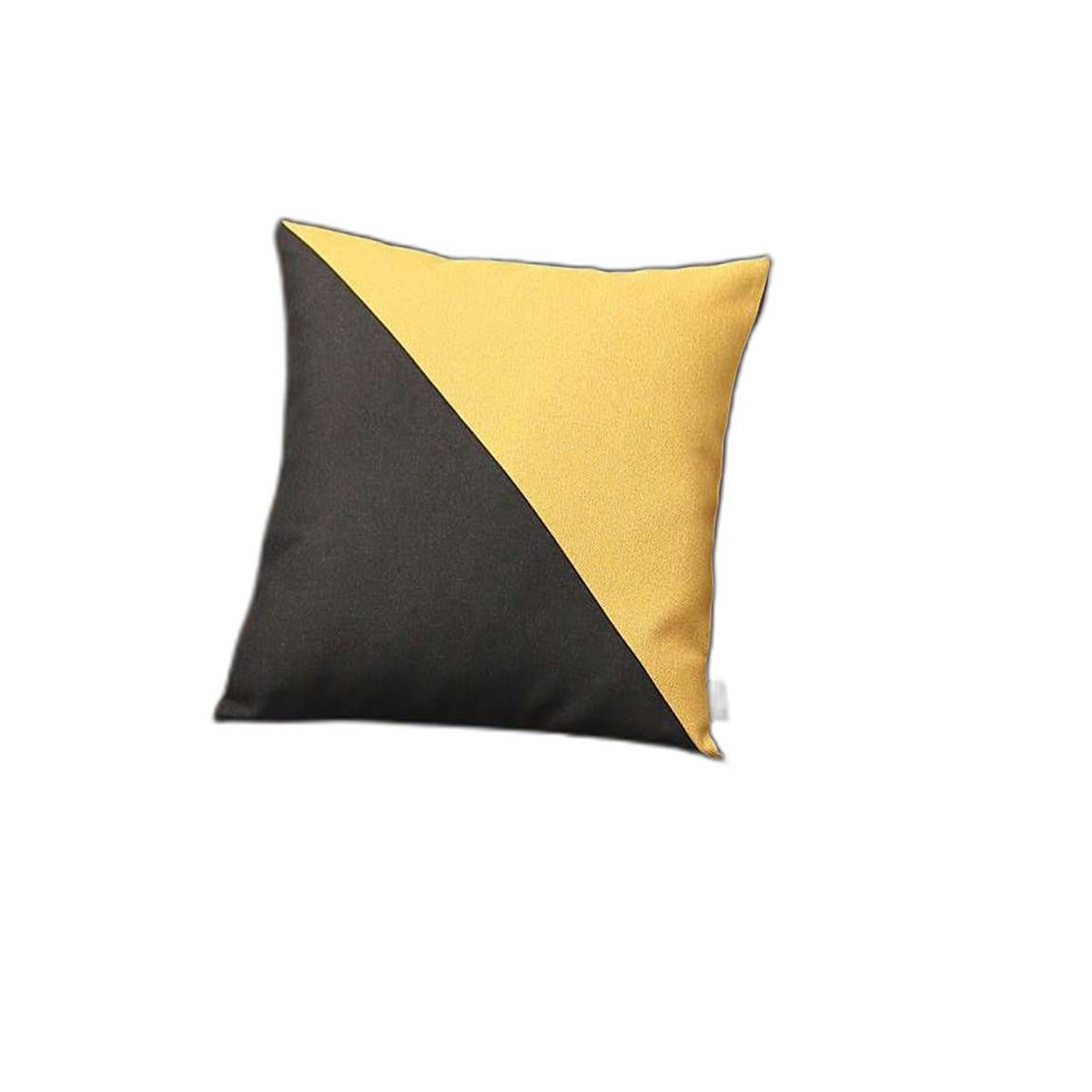 Yellow and Black Diagonal Decorative Throw Pillow