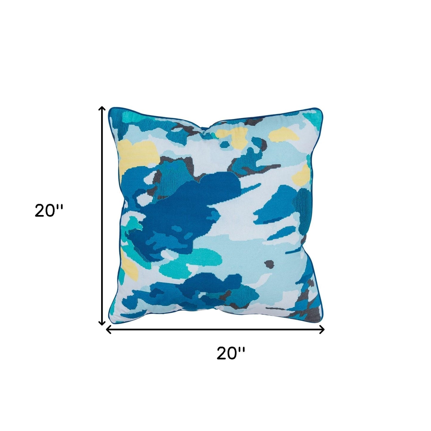 Teal Blue Abstract Impressionistic Throw Pillow