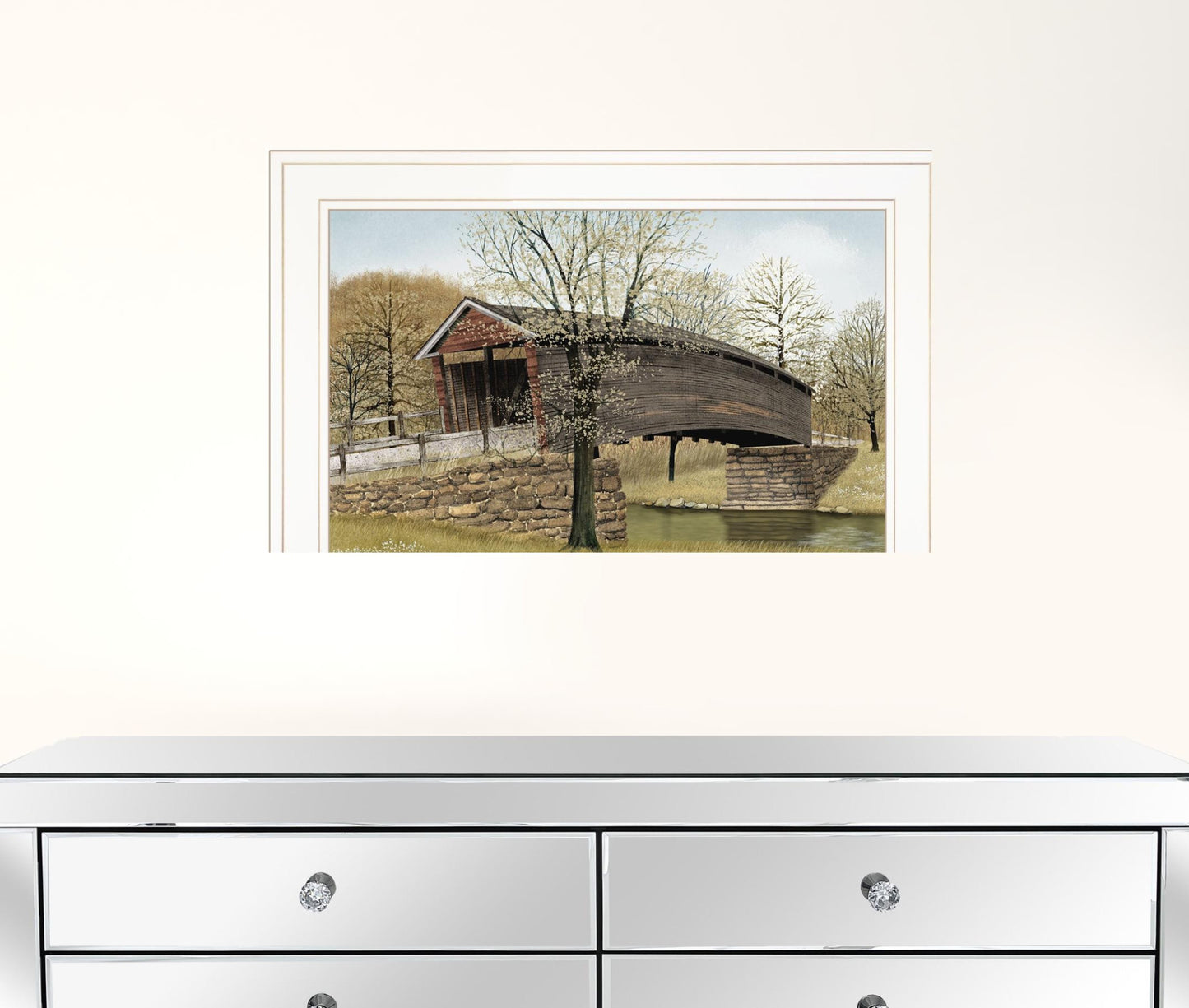 The Old Humpback Bridge 1 White Framed Print Wall Art