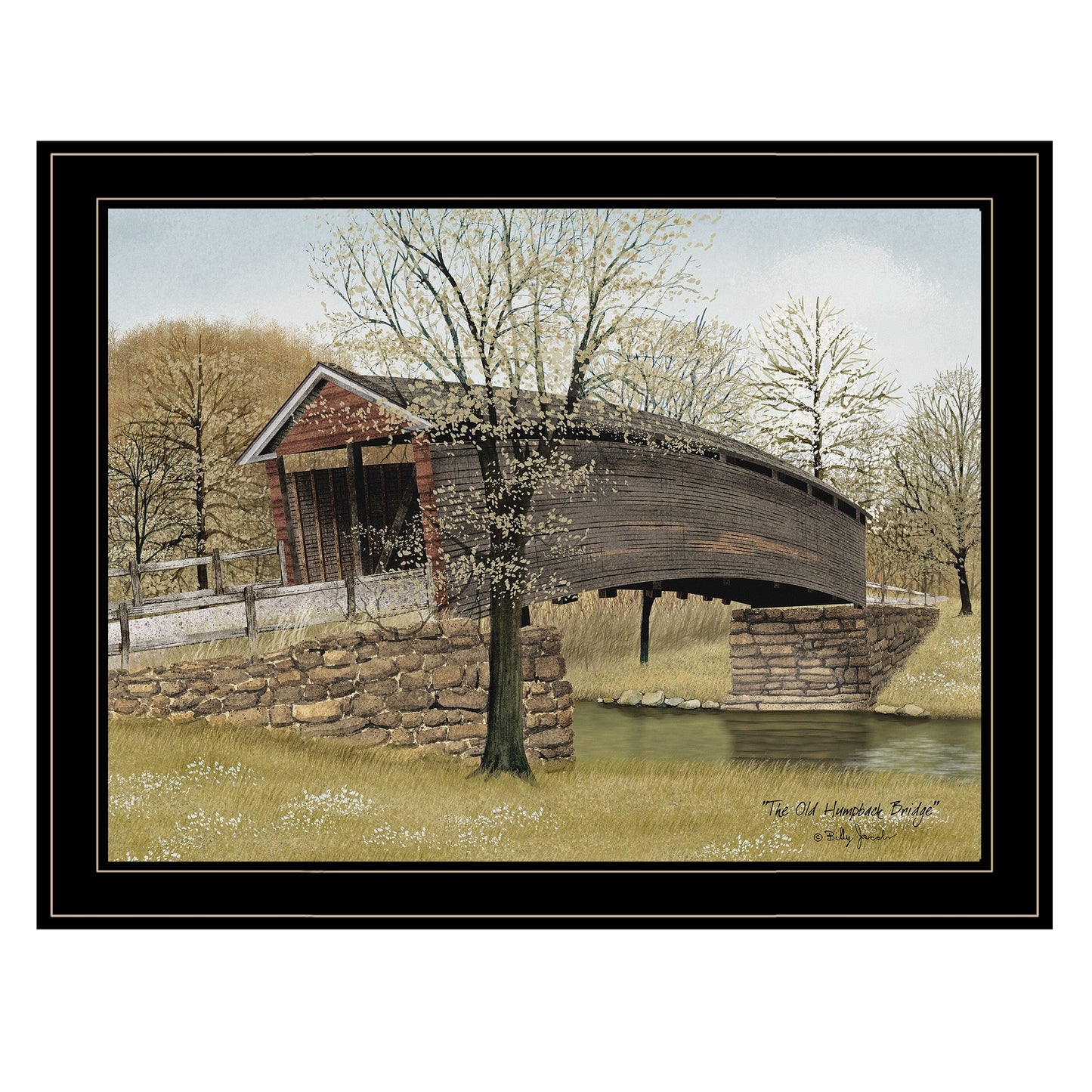 The Old Humpback Bridge 4 Black Framed Print Wall Art