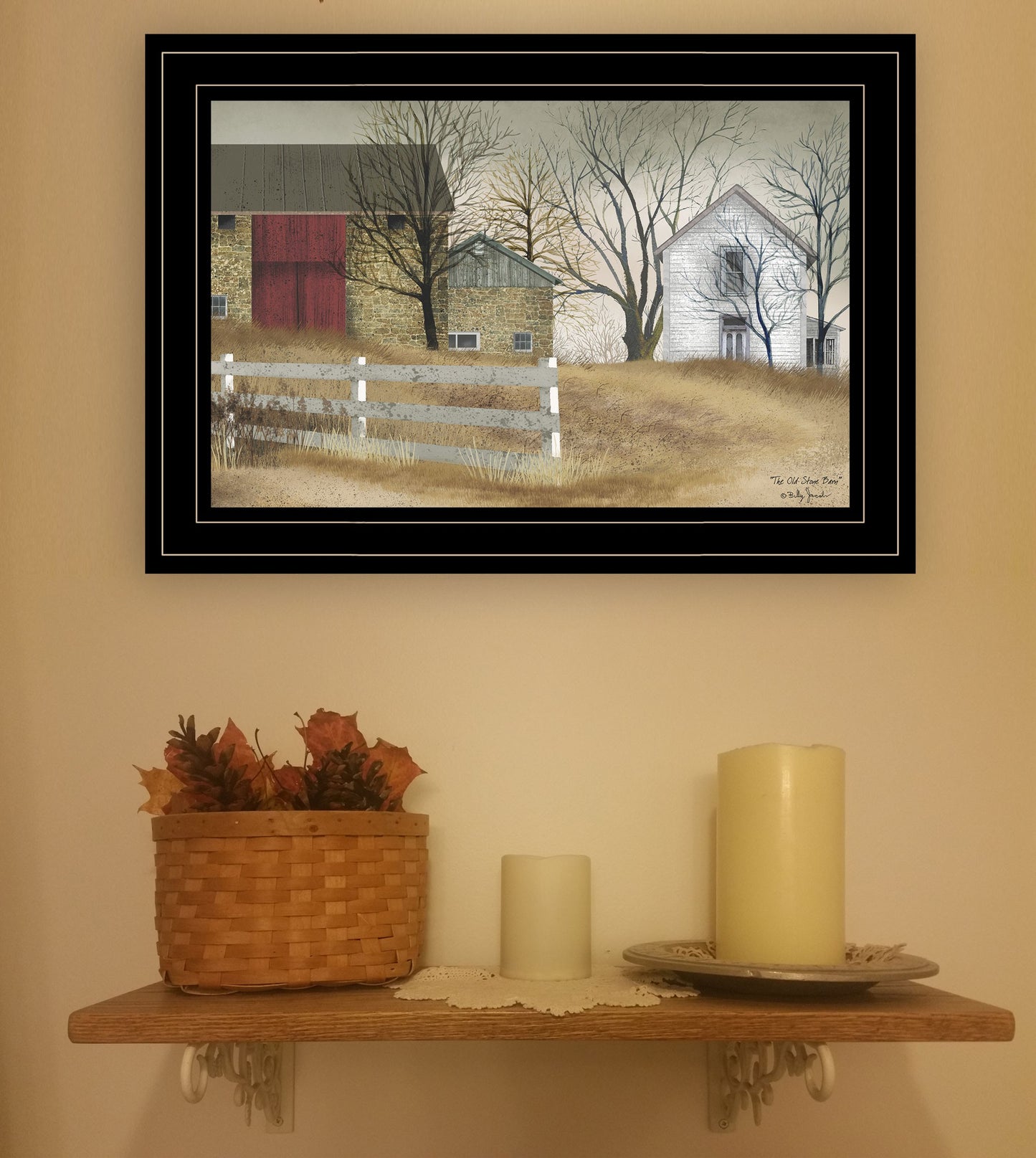 The Old Stone Barn 2 Black Framed Print Wall Art