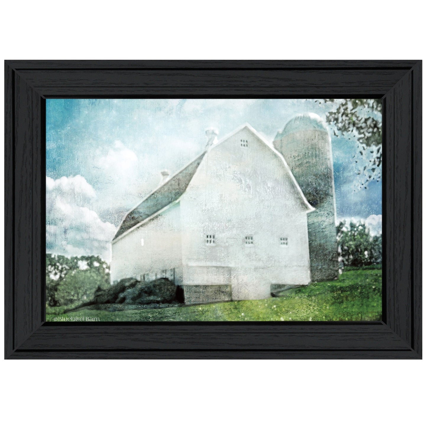 White Barn 2 Black Framed Print Wall Art