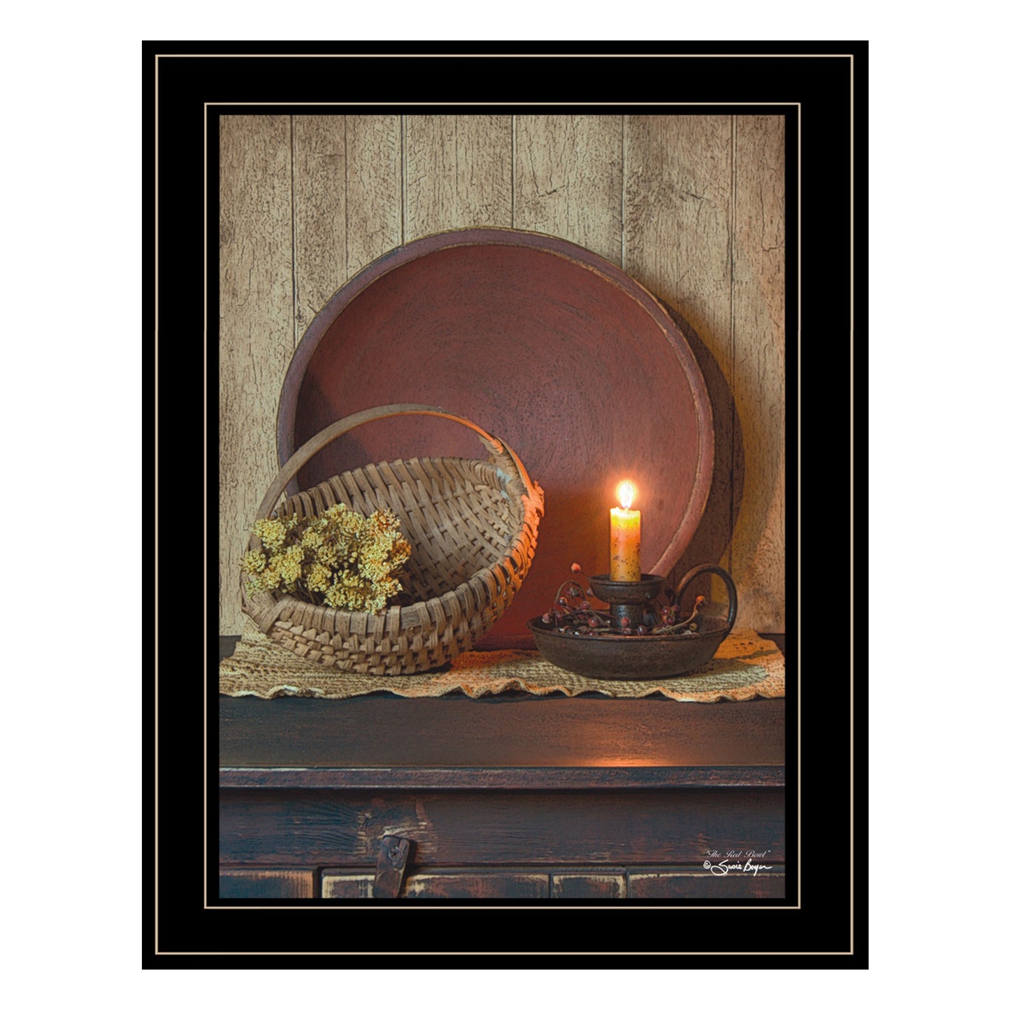 The Red Basket 5 Black Framed Print Wall Art