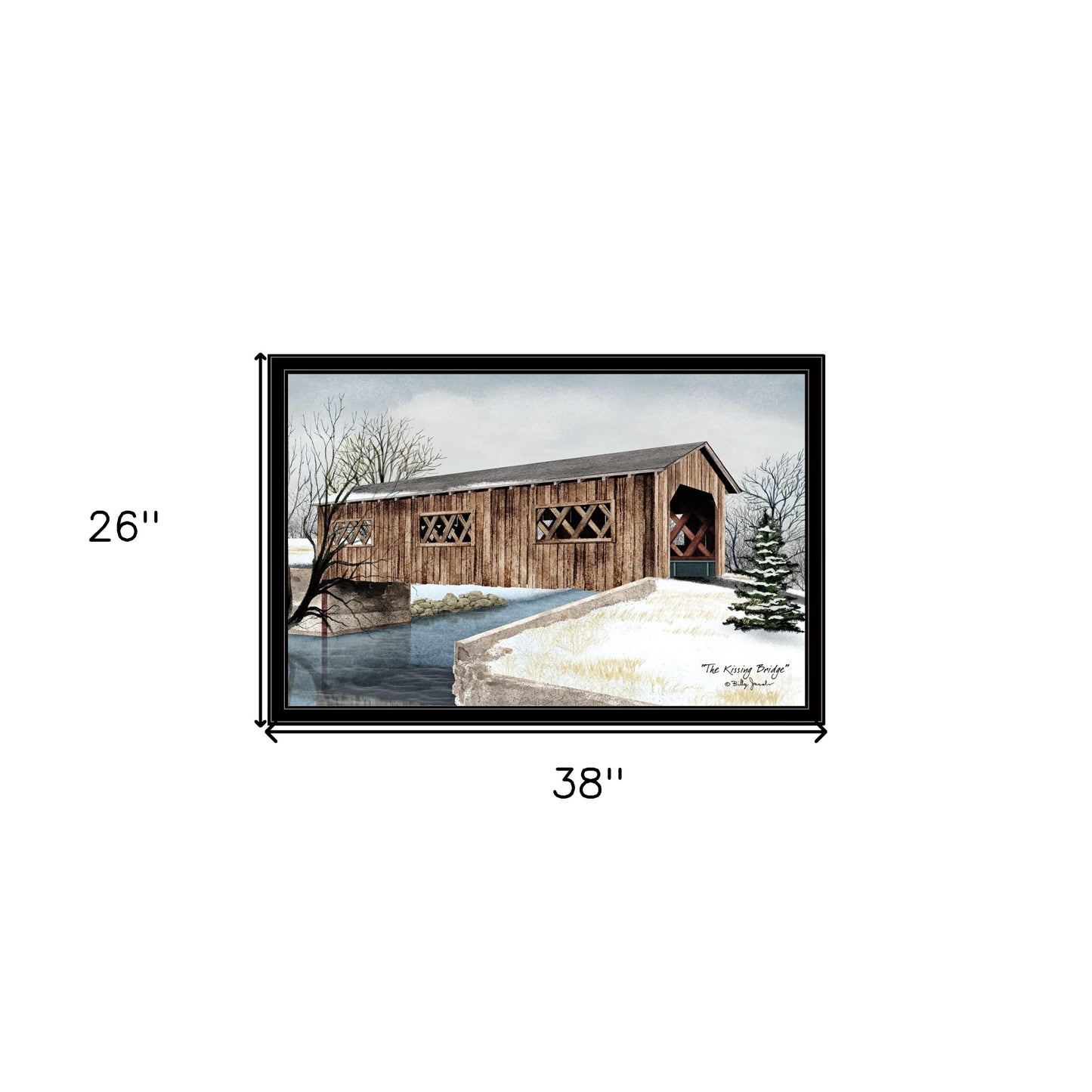 The Kissing Bridge 6 Black Framed Print Wall Art