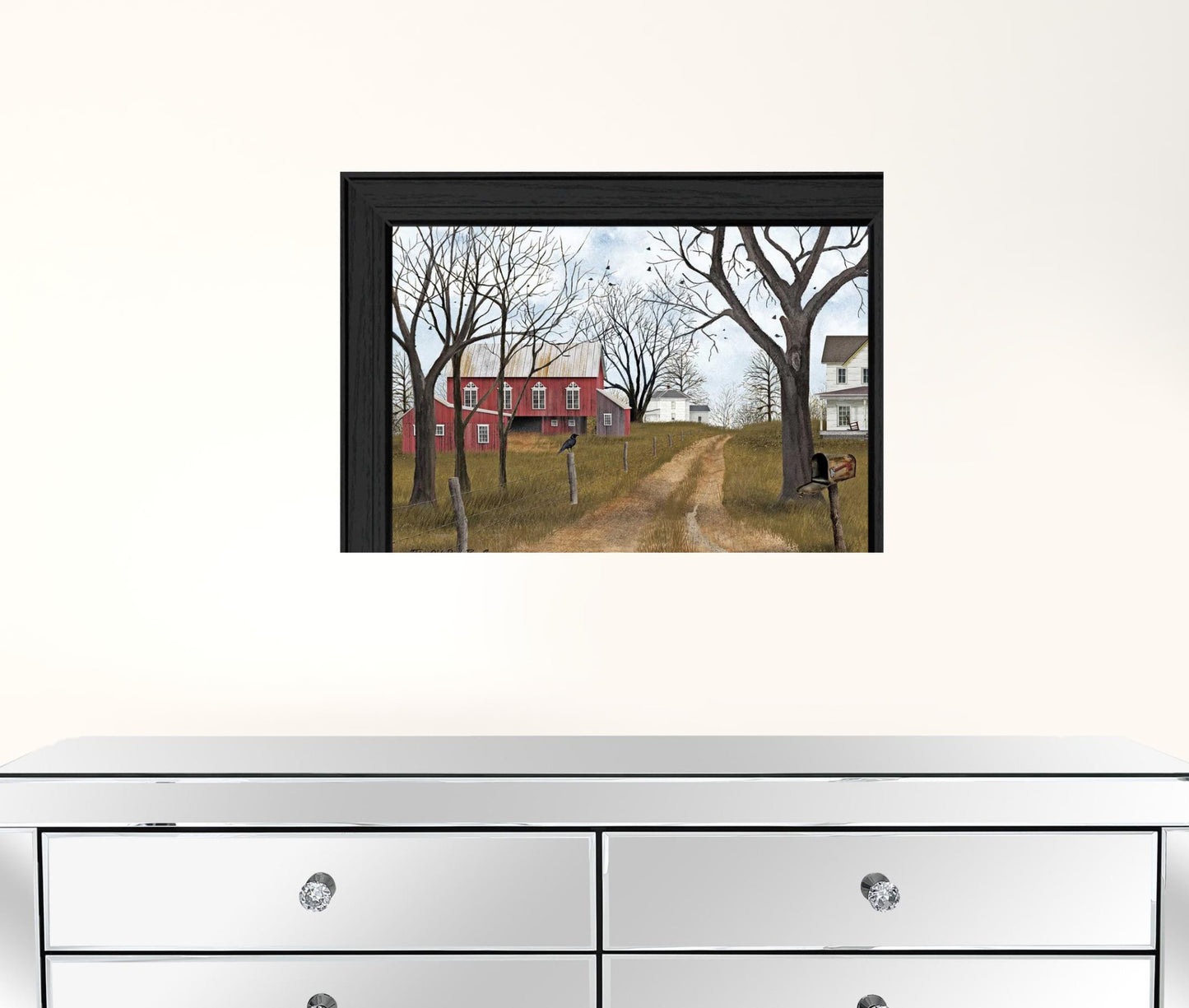 The Old Dirt Road 1 Black Framed Print Wall Art