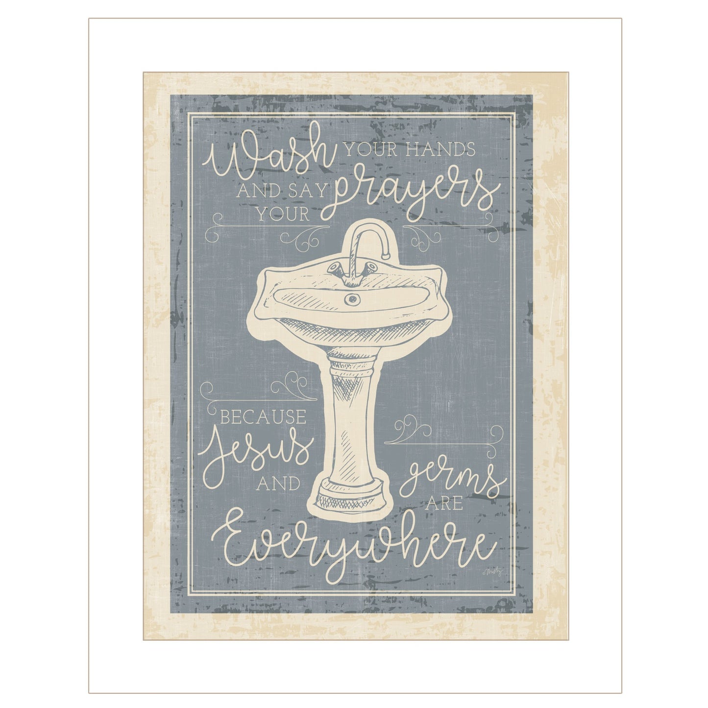 Wash Your Hands 5 White Framed Print Wall Art