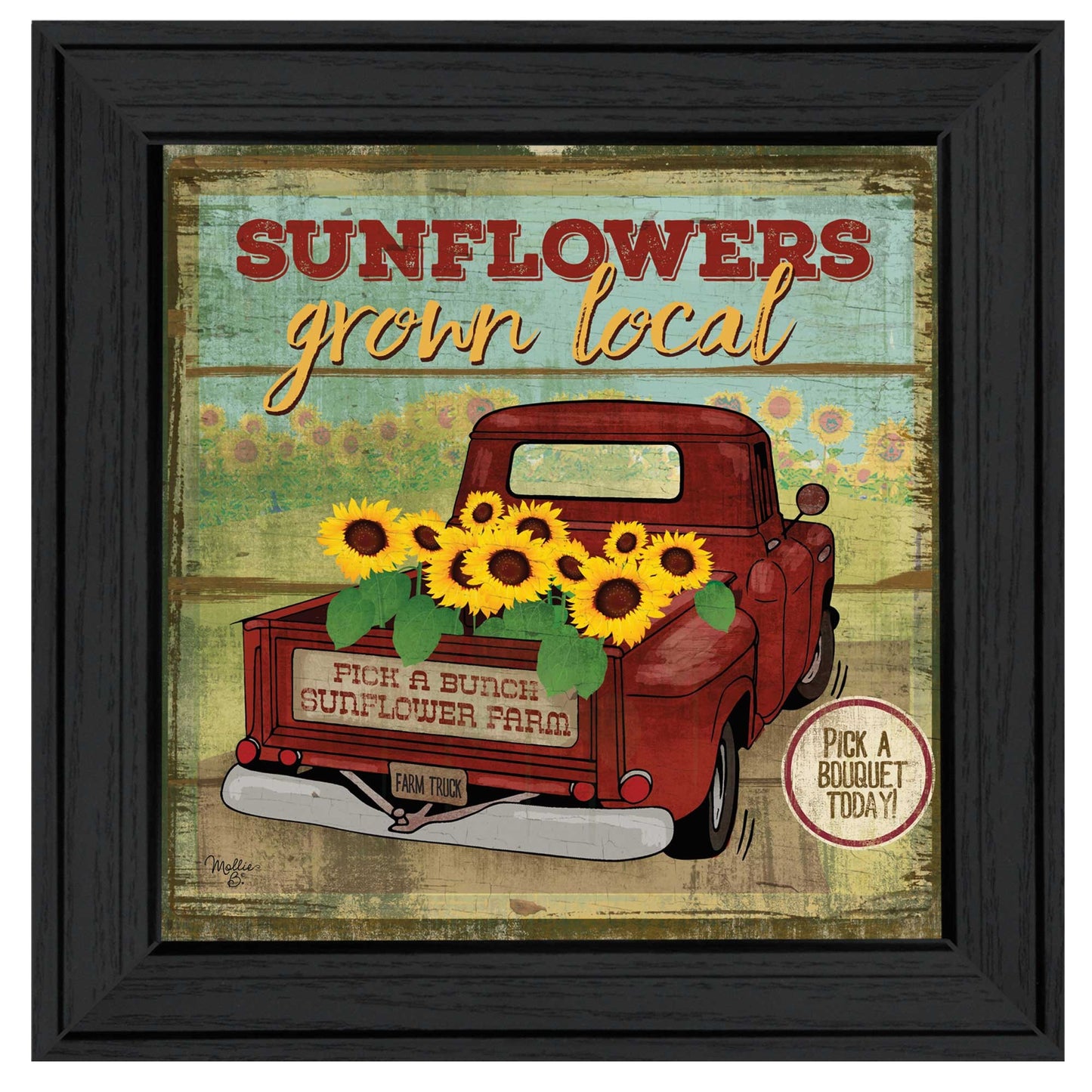 Sunflowers From The Farm 3 Black Framed Print Wall Art