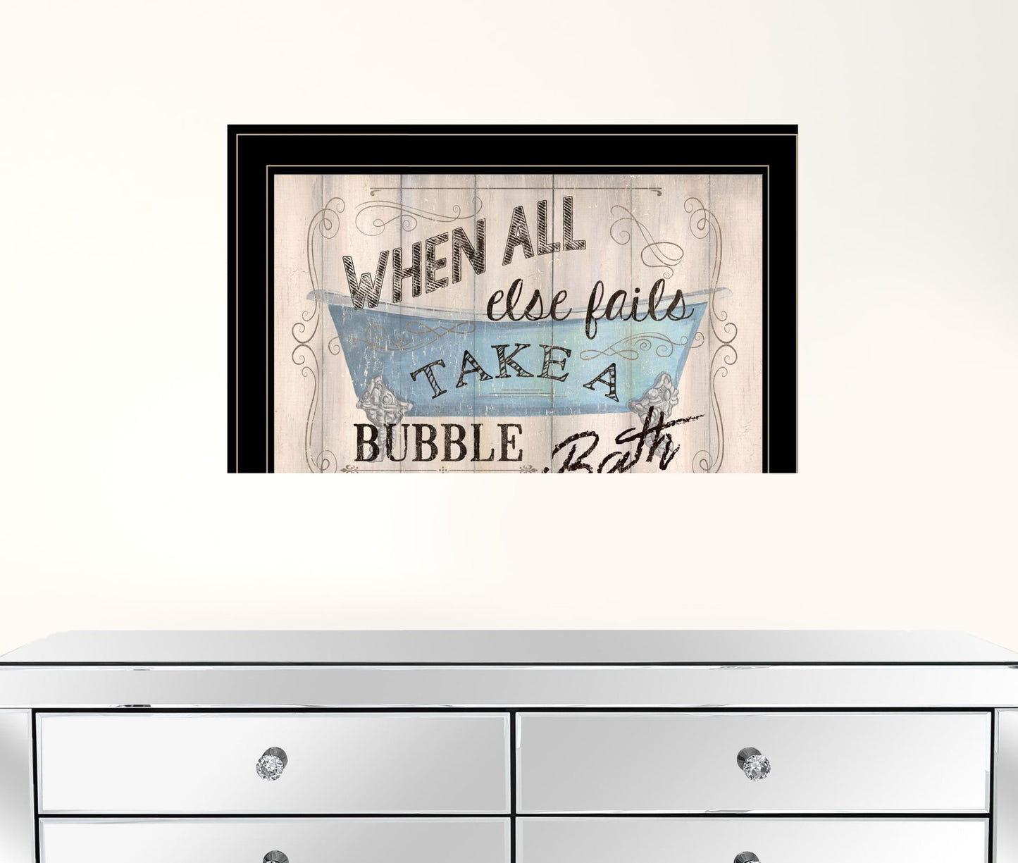 Take A Bubble Bath 2 Black Framed Print Wall Art