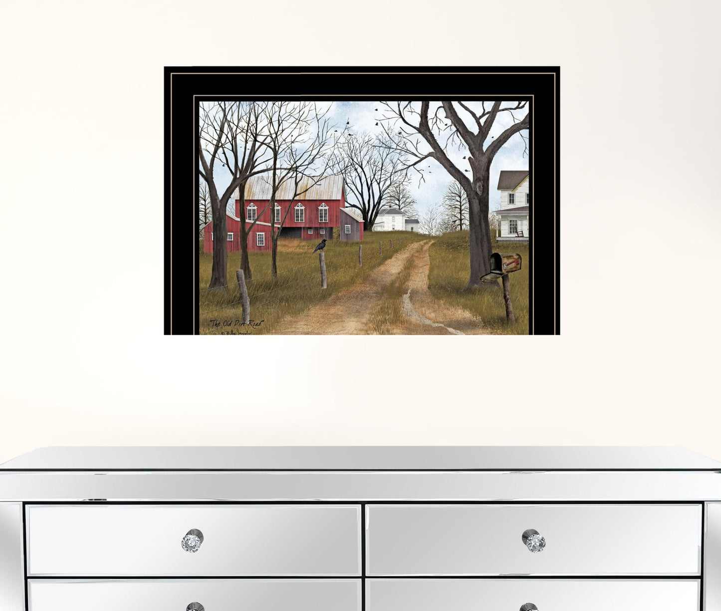 The Old Dirt Road 3 Black Framed Print Wall Art