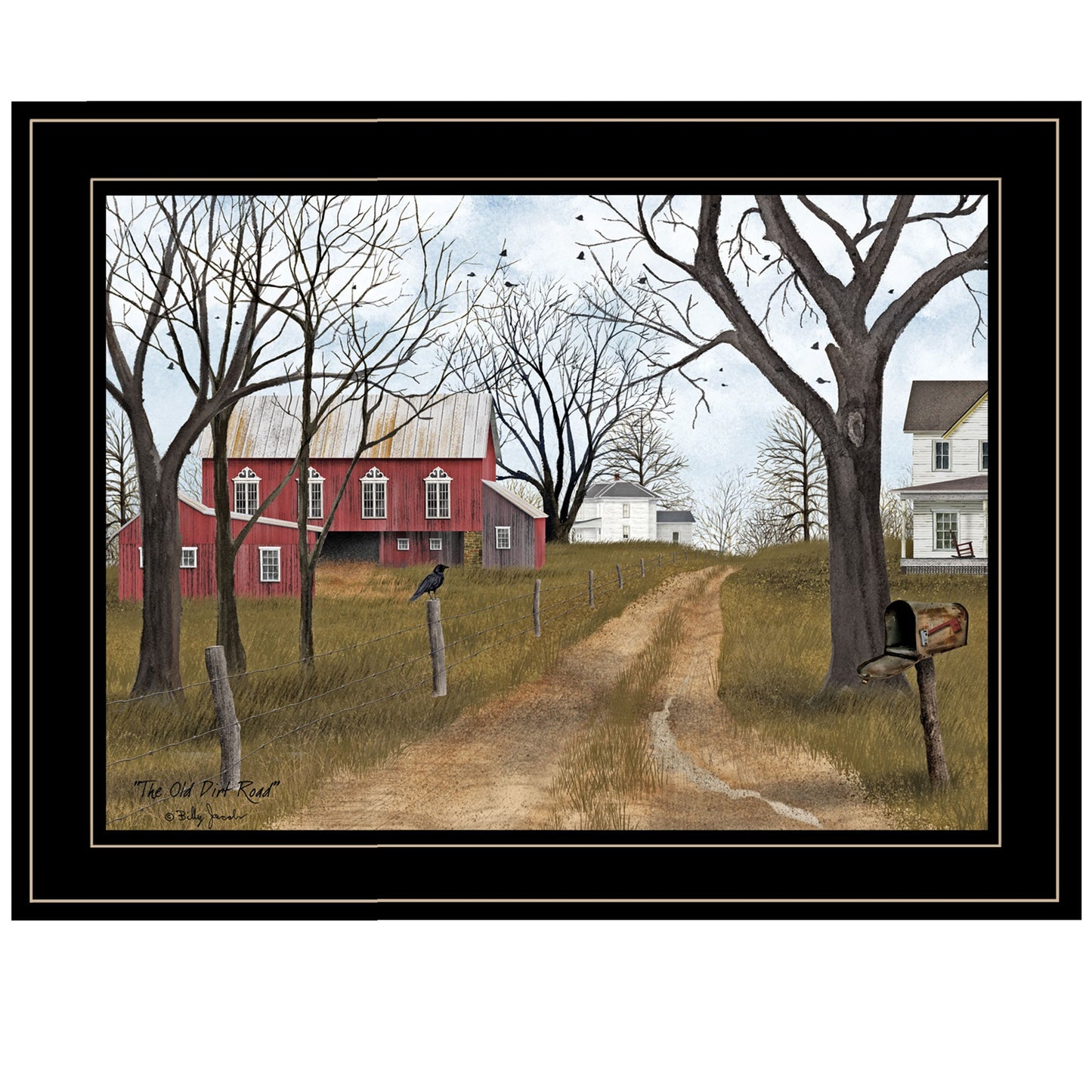 The Old Dirt Road 3 Black Framed Print Wall Art