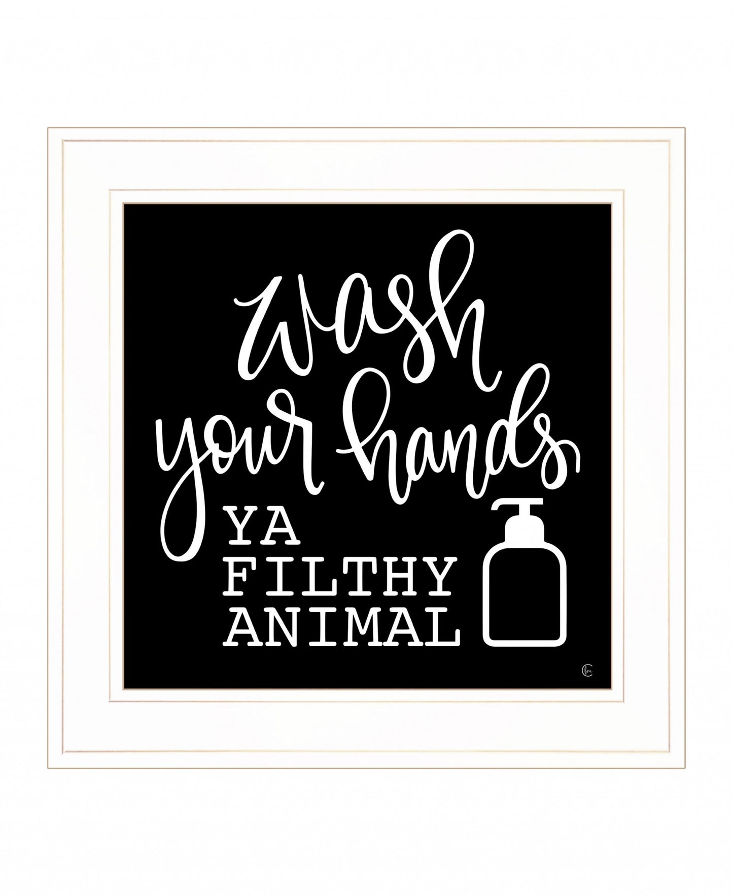 Wash Your Hands 1 White Framed Print Wall Art