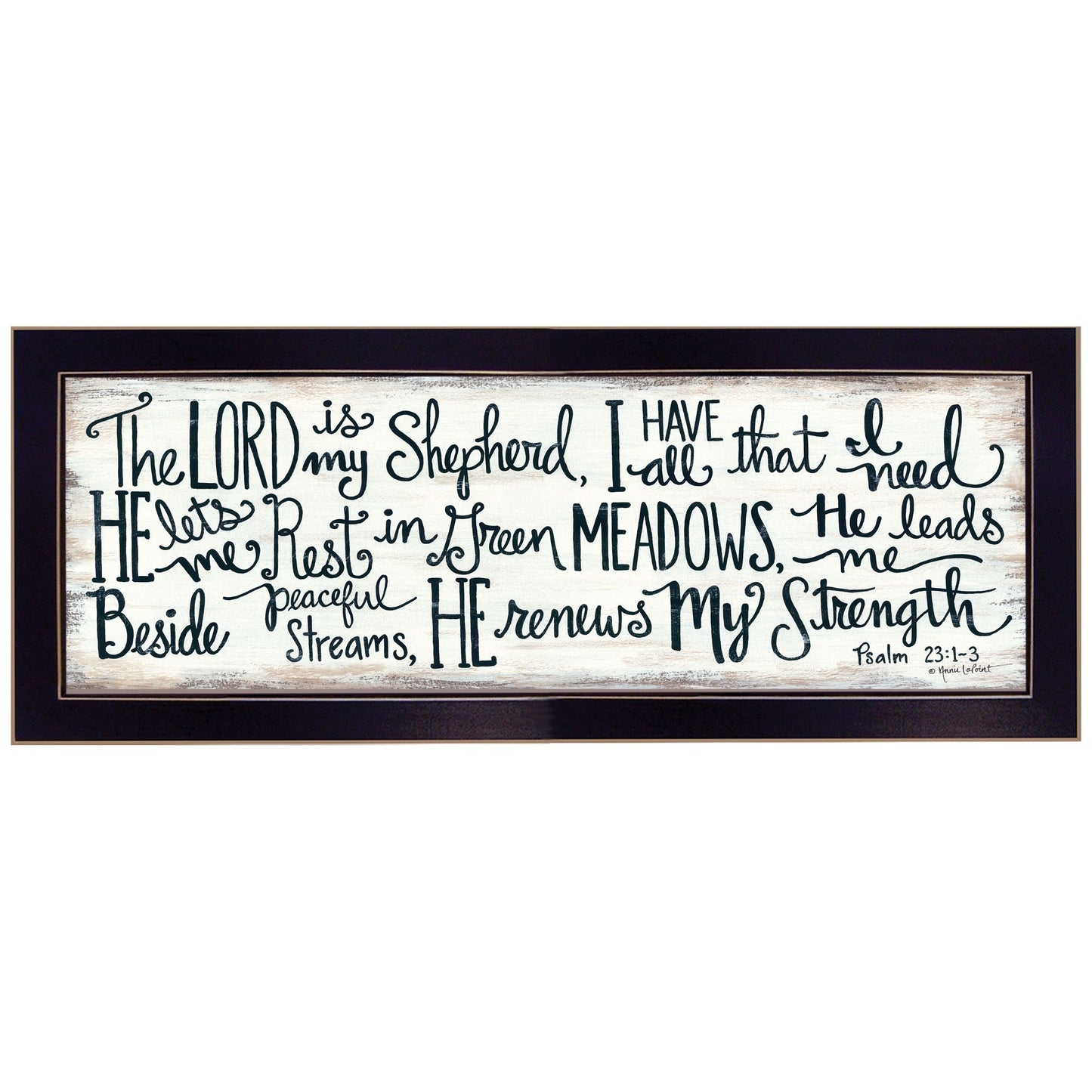 The Lord Is My Shepherd 1 Black Framed Print Wall Art