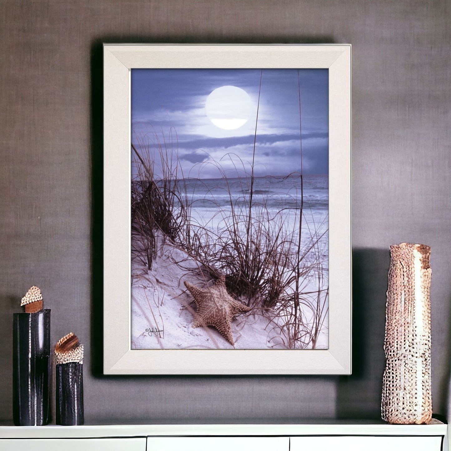 The Seashore White Framed Print Wall Art