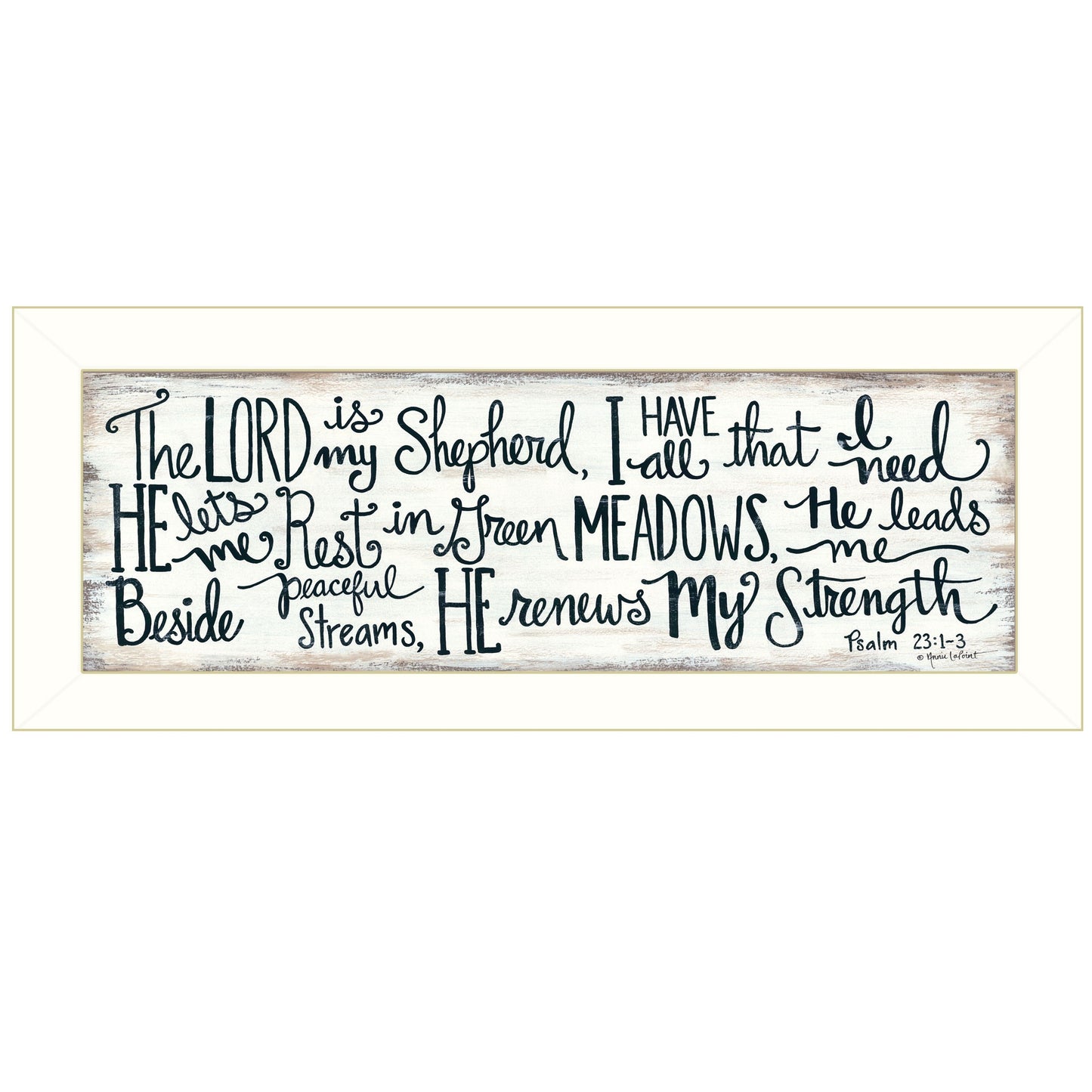 The Lord Is My Shepherd 2 White Framed Print Wall Art