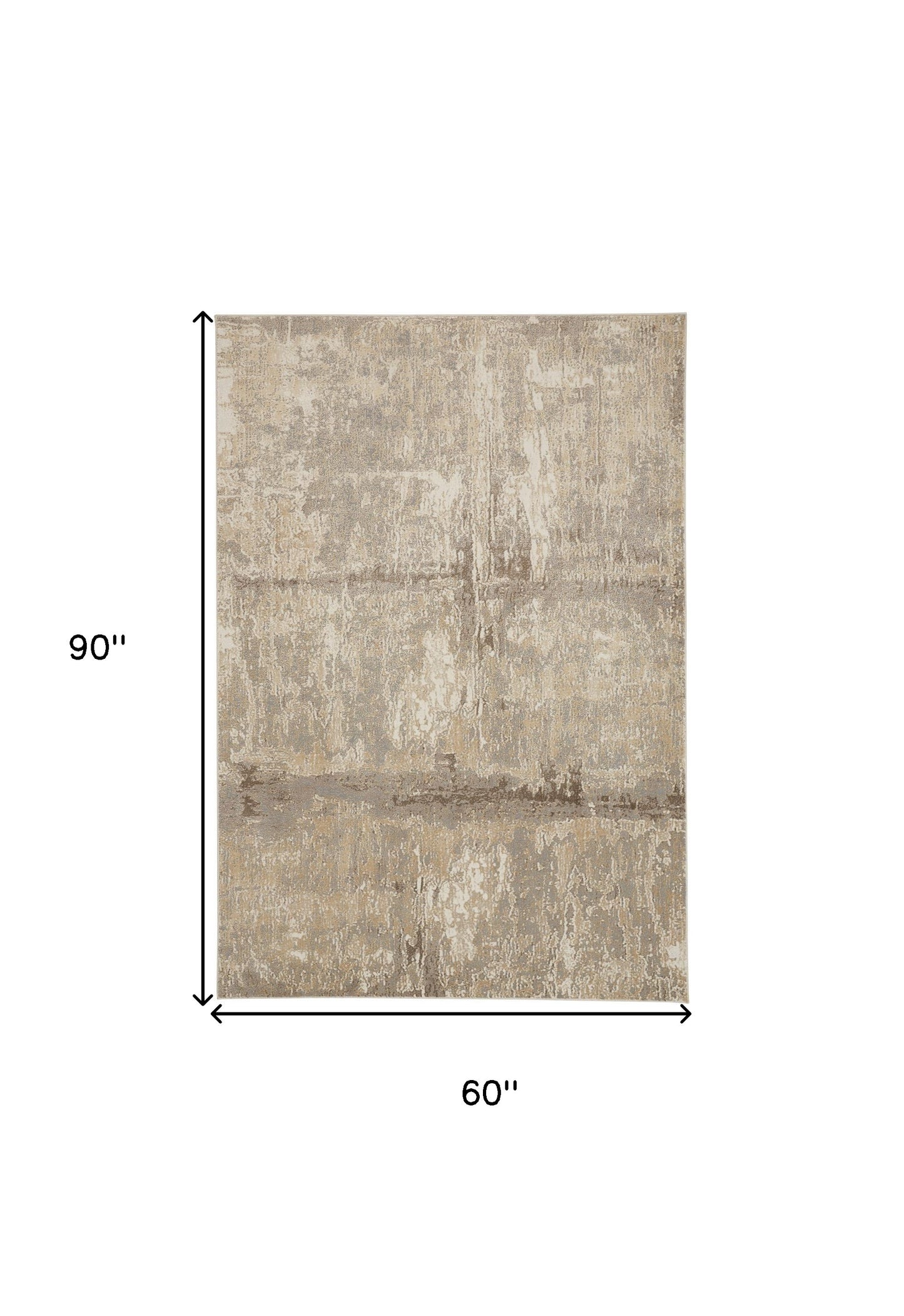 5' X 8' Tan Ivory And Brown Abstract Area Rug