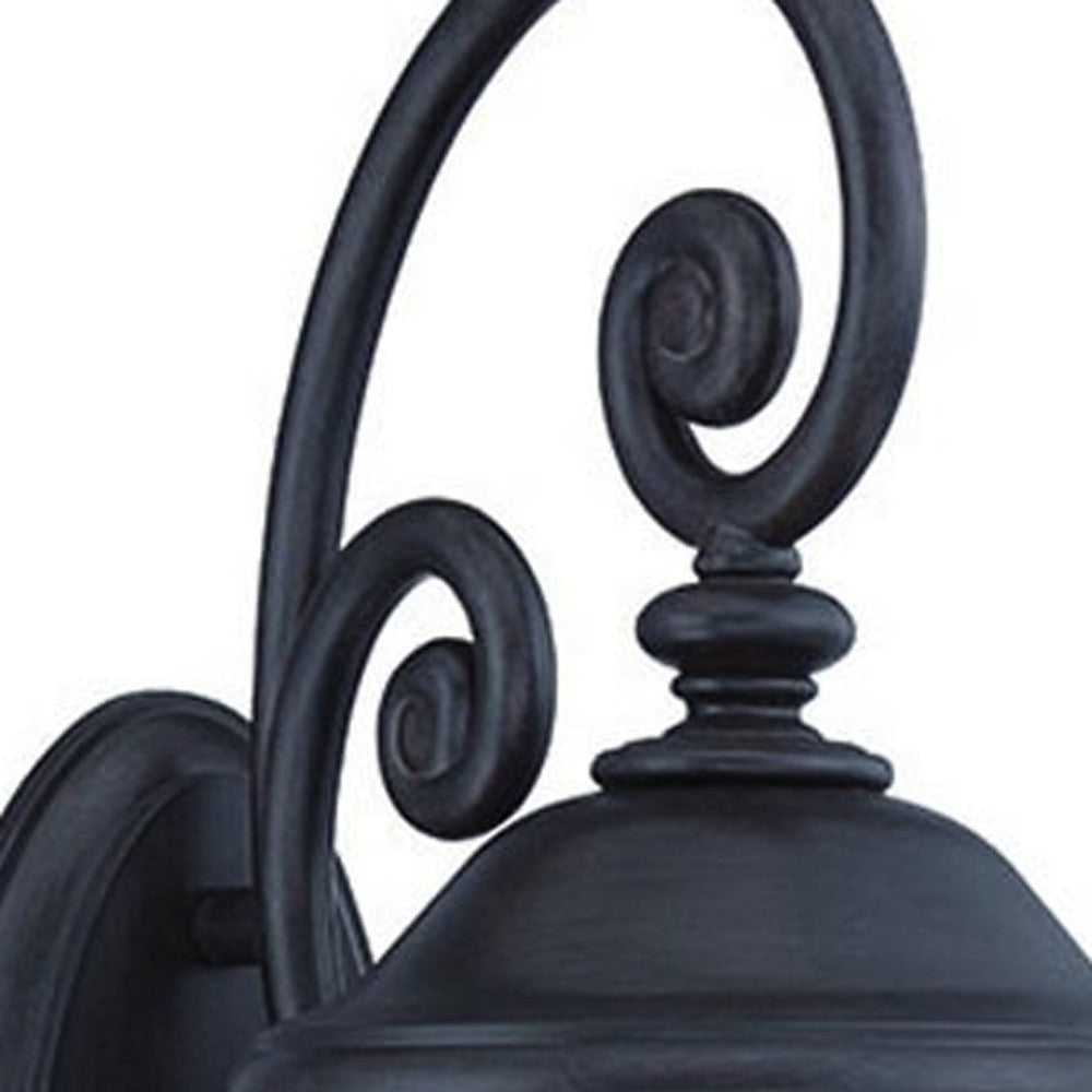 Three Light Matte Black Urn Shaped Wall Light