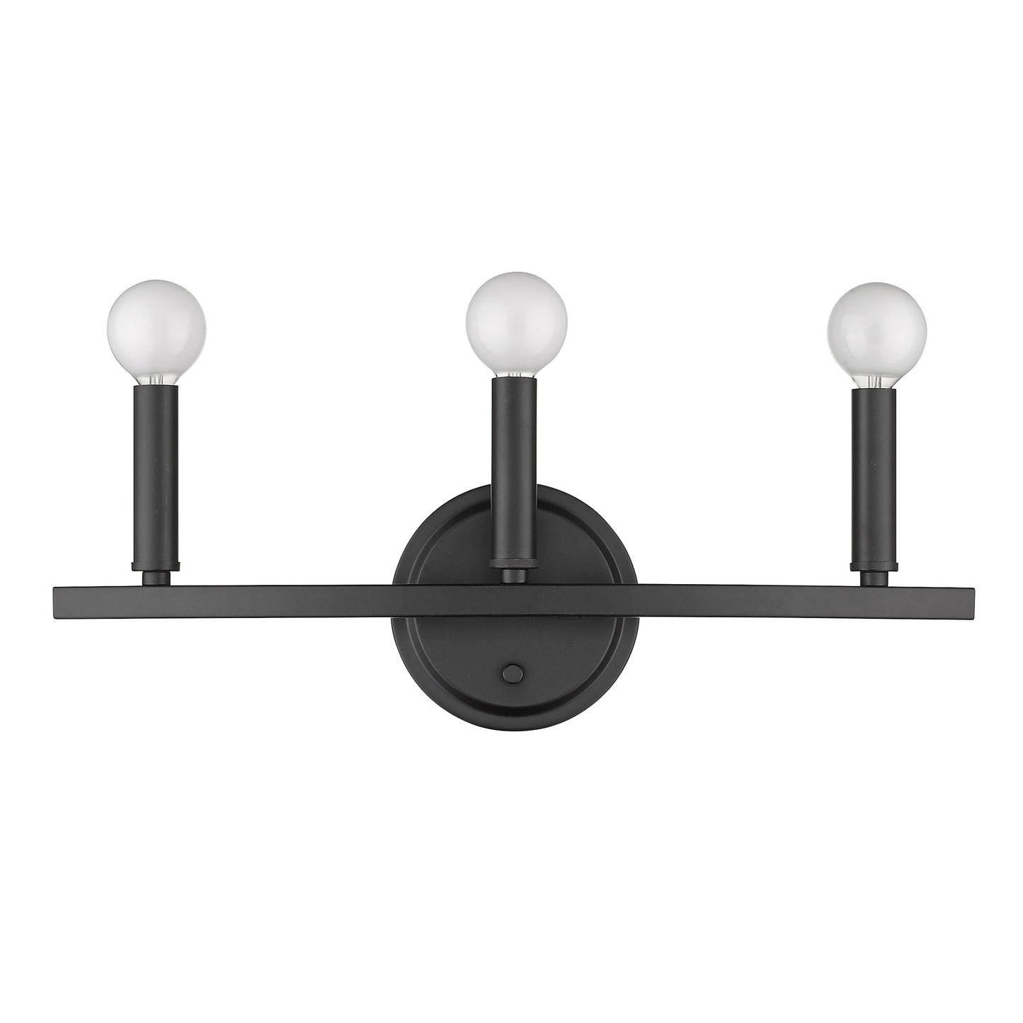 Three Light Matte Black Wall Sconce