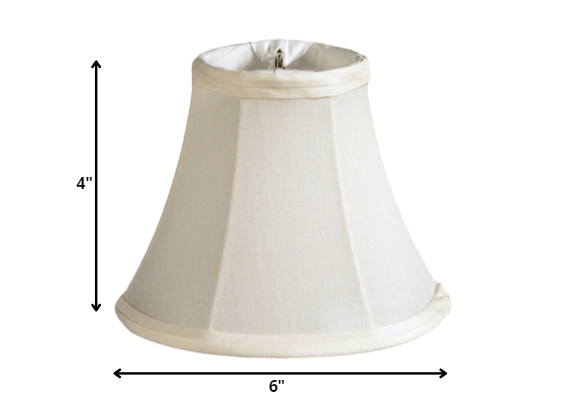 6" Ivory Slanted Set of 6 Chandelier Pongee Shantung Lampshades