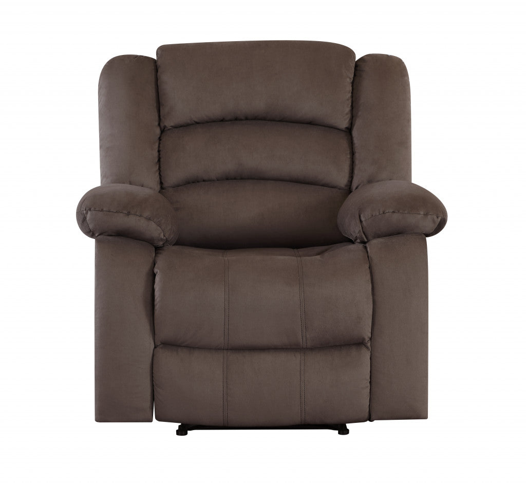 Three Piece Indoor Brown Microsuede Six Person Seating Set