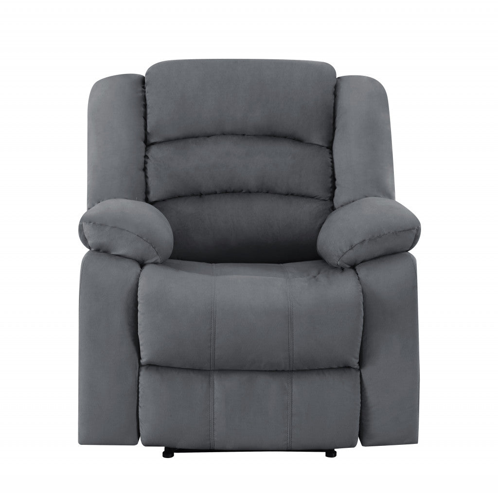 Three Piece Indoor Gray Microsuede Six Person Seating Set