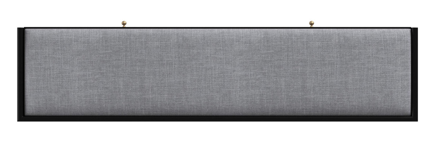 59" Gray and Black Fabric Upholstered Storage Bench with Drawers