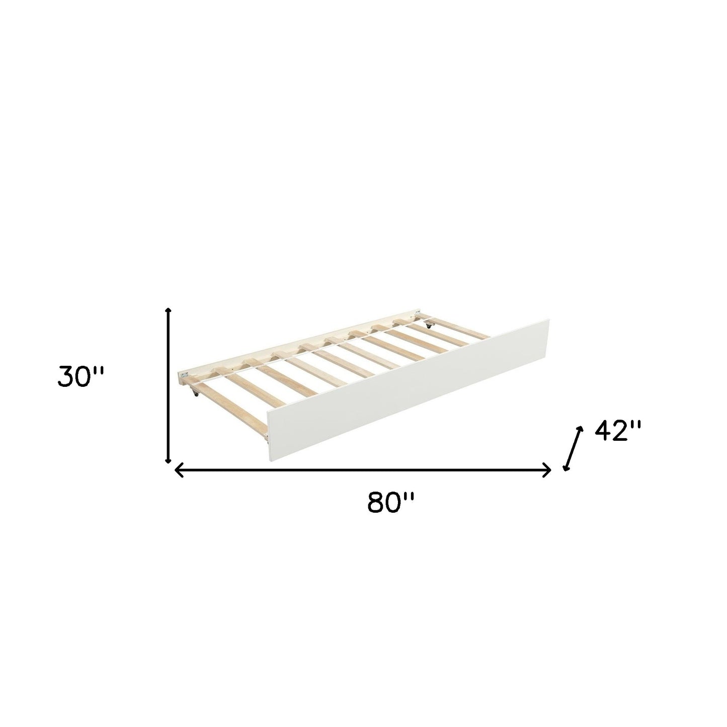 White Wood Twin Bed Frame with Trundle