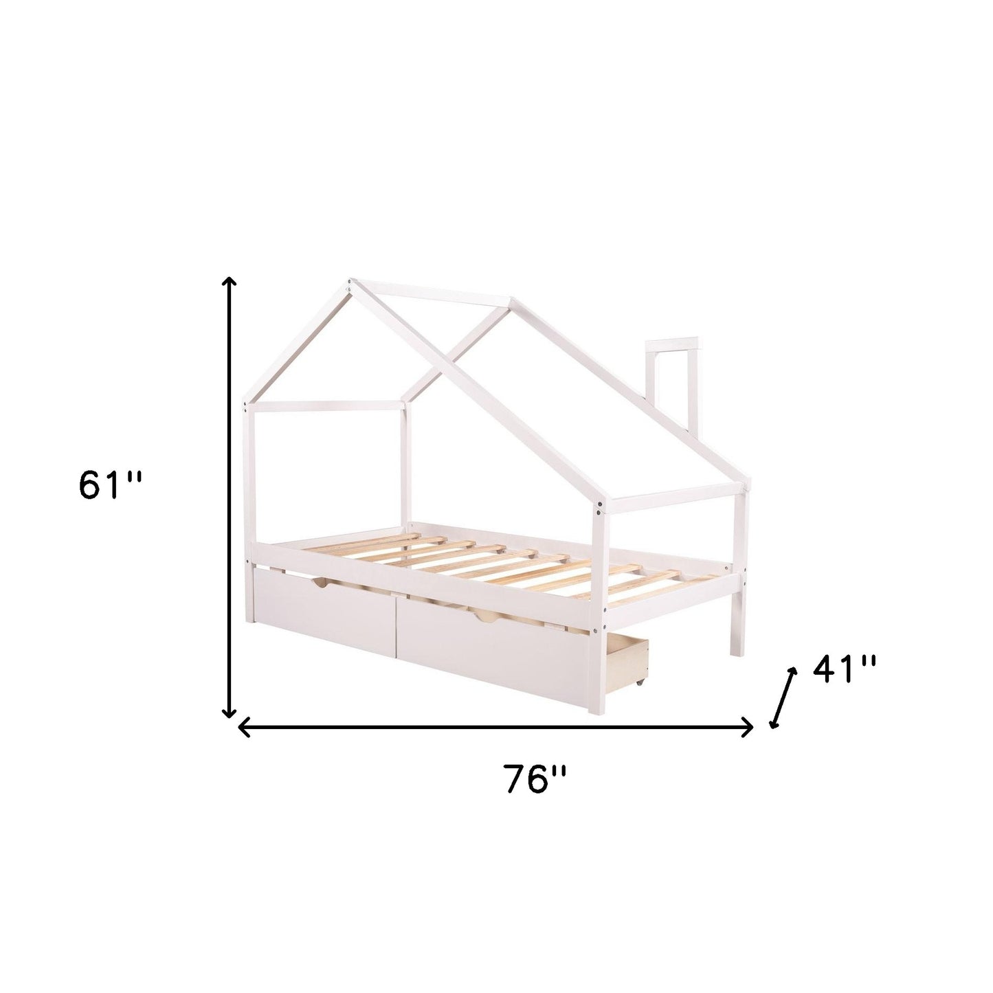 White Wood Twin Four Poster Bed Frame